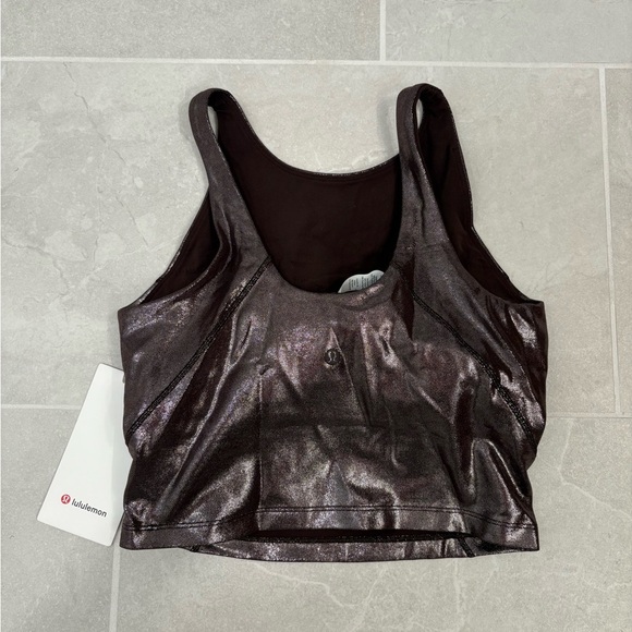 Lululemon Align High Neck Tank Crop Nulu  in Radiant Foil French Press Size 6 - Picture 4 of 11